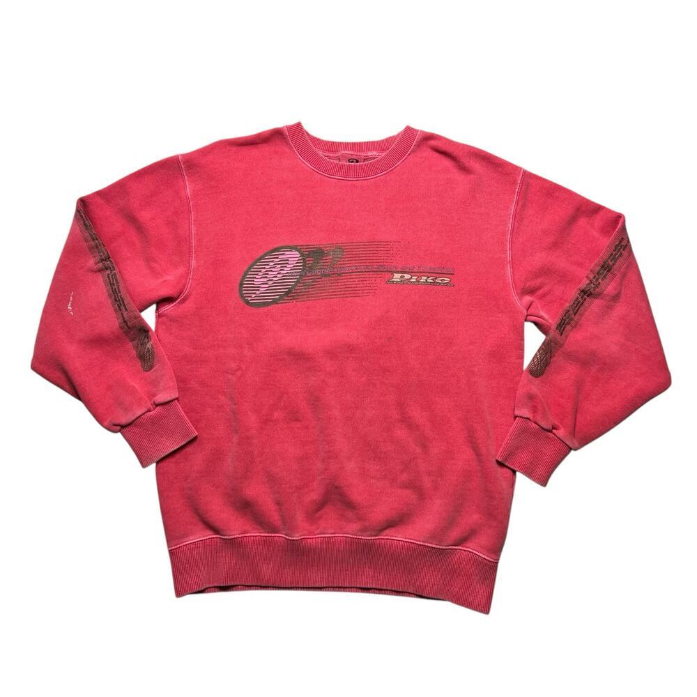 PIKO Hawaiian Longboard Sweatshirt Medium Pullover Top Red Retro Vintage 90s